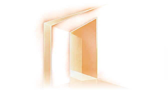 AuraListed logo: a door lit from inside